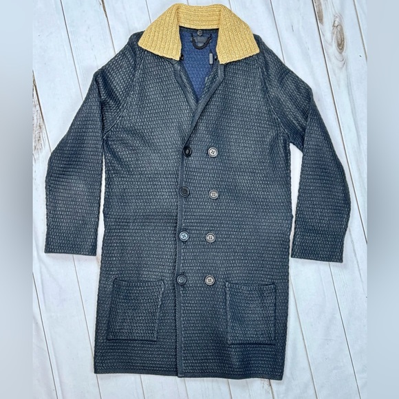 Burberry Other - BURBERRY PRORSUM NWT | Men’s Jacket L | Black Woven Wool|ButtonOff Raffia Collar